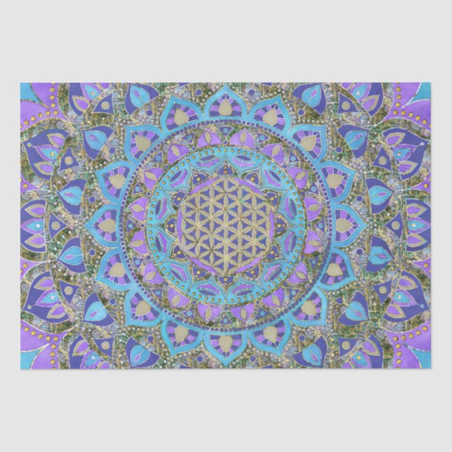 Papier Mousseline Fleur De Vie - Mandala India Style 2 (Recto)