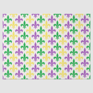 Papier Mousseline Fleur-di-lis aux couleurs de Mardi Gras