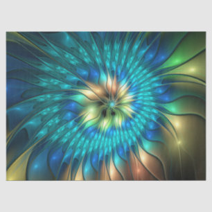 Papier Mousseline Fleur d'Imaginaire lumineux, Fractale Abstraite co