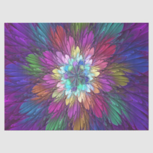 Papier Mousseline Fleur psychédélique colorée Art fractal Abstrait