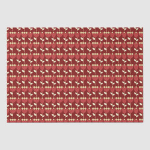 Papier Mousseline Fleur rétro géométrique Bauhaus Maroon Anniversair