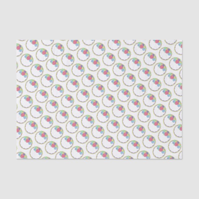 Papier Mousseline Fleur ronde Gelée Mariage Anniversaire Gâteau (Recto)