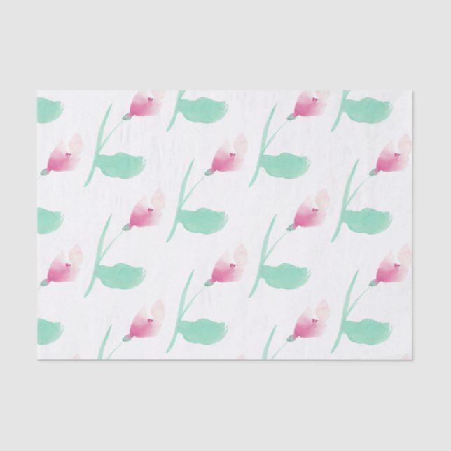 Papier Mousseline Fleur rose (Recto)