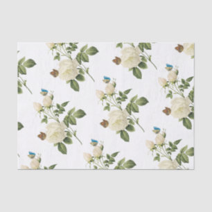 Papier Mousseline Fleur rose avec Motif papillon