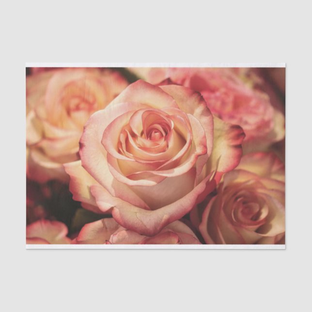 Papier Mousseline fleur rose de pêche (Recto)