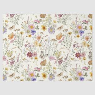 Papier Mousseline Fleur sauvage boho rustique