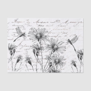 Papier Mousseline Fleur sauvage de script français Dragonfly Decoupa