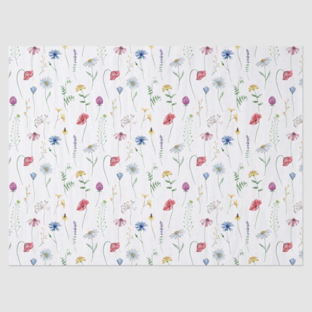 Papier Mousseline Fleur sauvage élégant (Recto)