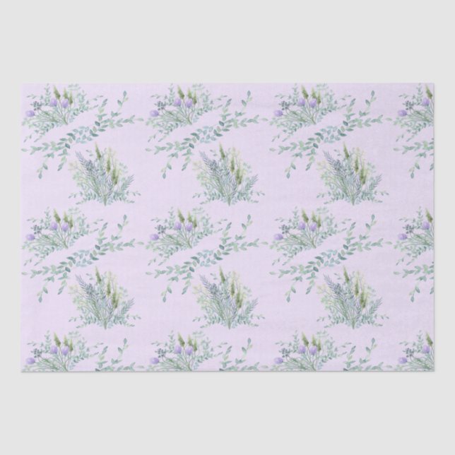 Papier Mousseline Fleur sauvage Lavande pastel Papier de tissus (Recto)