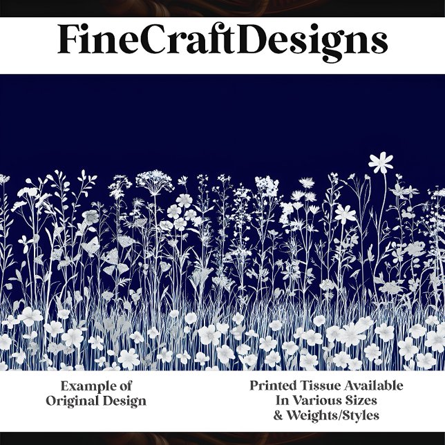 Papier Mousseline Fleur sauvage Silhouette Midnight Blue J4 découpag (Créateur téléchargé)