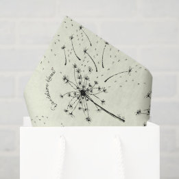 Papier Mousseline Fleur Sauvage Verte Délicate Baisers de Pissenlit 