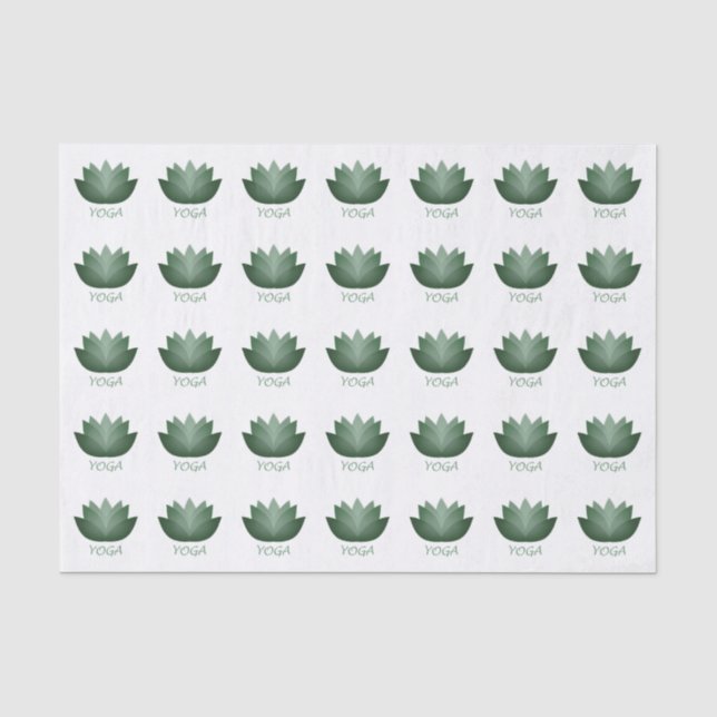 Papier Mousseline Fleur verte de Yoga Lotus (Recto)
