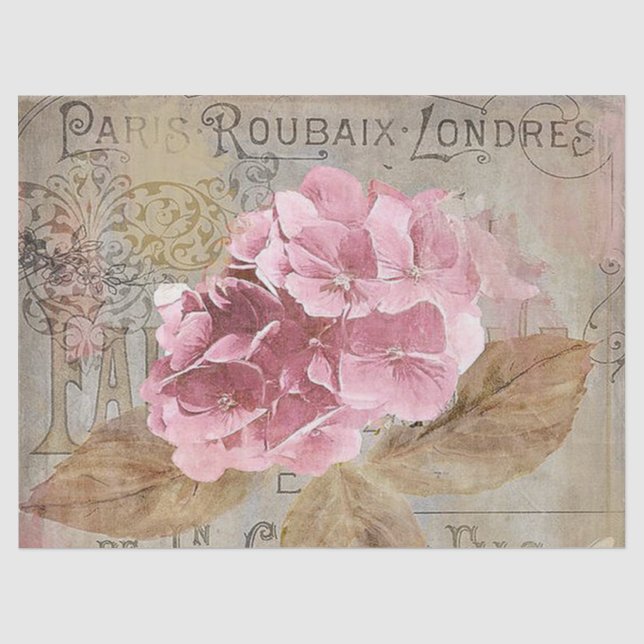 Papier Mousseline Fleur vintage tout tissu (Recto)