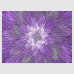 Papier Mousseline Fleur violette abstraite psychédélique Art fractal