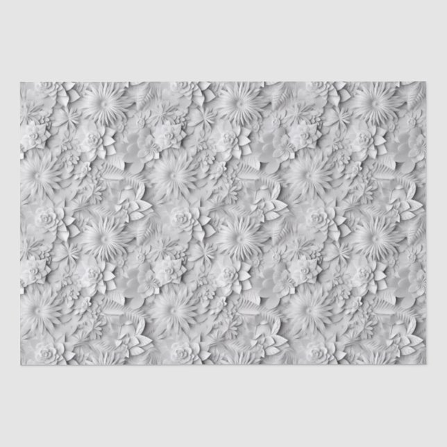 Papier Mousseline Fleurs "3D" pour mariage, fête des mères, Saint-Va (Recto)