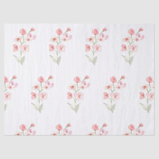 Papier Mousseline fleurs à l'aquarelle