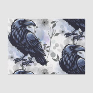 Papier Mousseline Fleurs à l'aquarelle Fleuriste Botaniques Raven