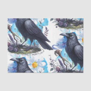 Papier Mousseline Fleurs à l'aquarelle Fleurs Botaniques Raven