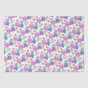 Papier Mousseline fleurs arc-en-ciel colorées lumineuses abeilles bo