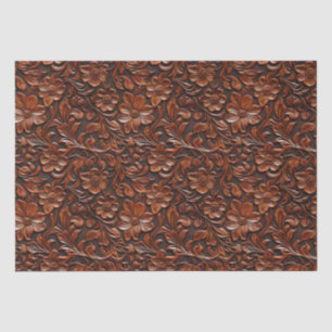 Papier Mousseline Fleurs Brown chaudes