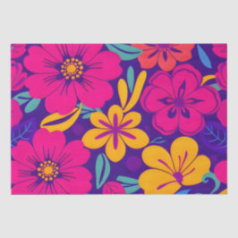 Papier Mousseline Fleurs colorées-Dopamine Style-Fleurs rétro