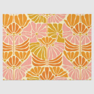 Papier Mousseline Fleurs colorées rétro