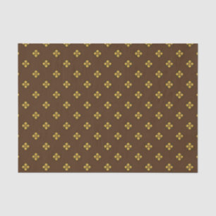 Papier Mousseline Fleurs Crucifères d'or sur Brown
