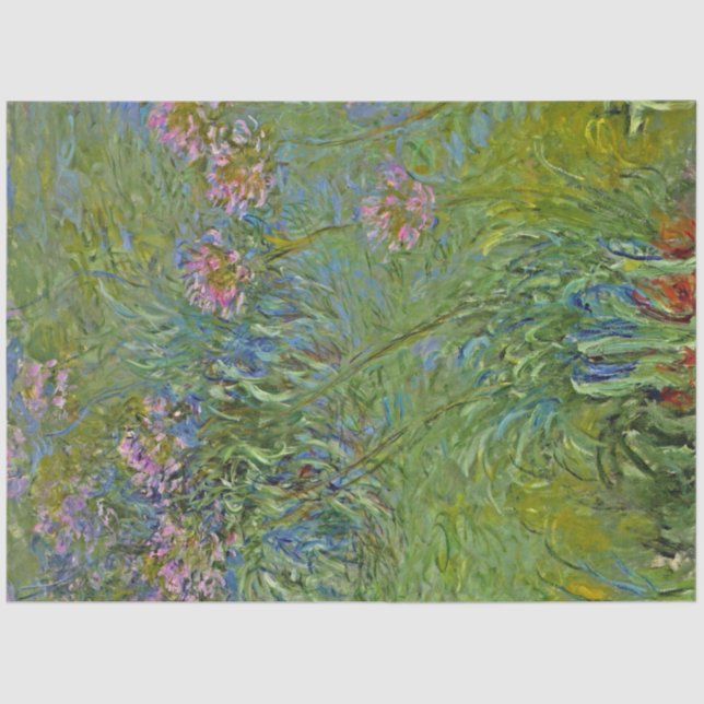 Papier Mousseline Fleurs d'Agapanthus (par Claude Monet) (Recto)