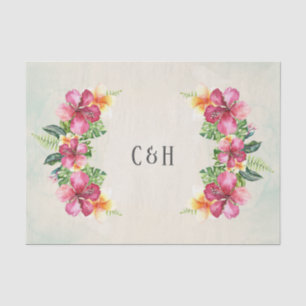 Papier Mousseline Fleurs d'Aloha tropicales Mariage botanique floral