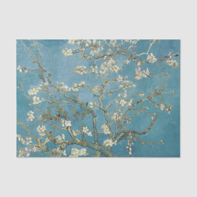 Papier Mousseline Fleurs d'amandes, Peinture célèbre (Recto)