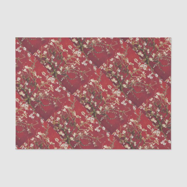 Papier Mousseline Fleurs d'amandes Red Vincent van Gogh Peinture d'a (Recto)