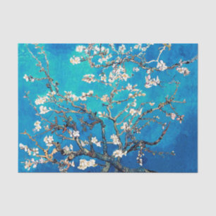 Papier Mousseline Fleurs d'amandier de Vincent Van Gogh Turquoise Cl