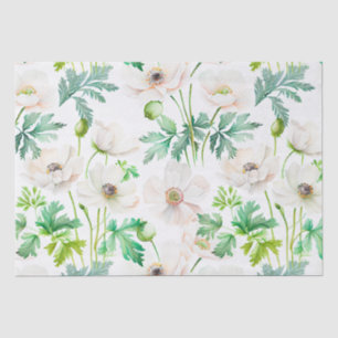Papier Mousseline Fleurs d'anémones blanches à la crème