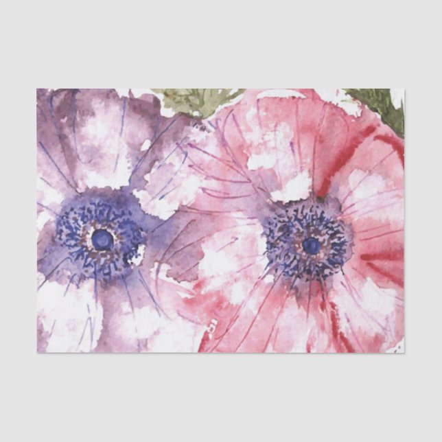 Papier Mousseline Fleurs d'aquarelle (Recto)