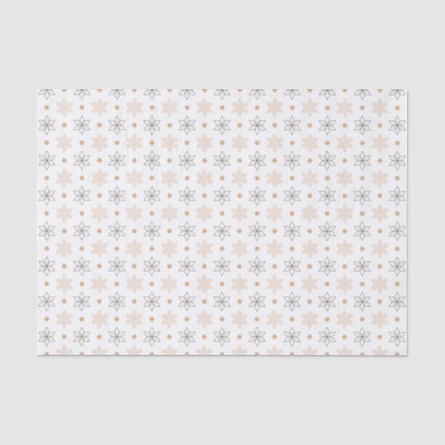 Papier Mousseline Fleurs d'art géométriques simples (Recto)