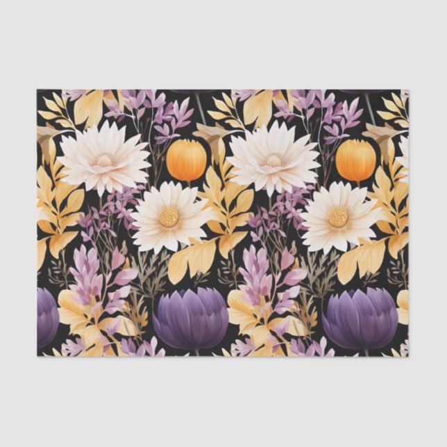 Papier Mousseline Fleurs d'automne Découpage d'automne (Recto)