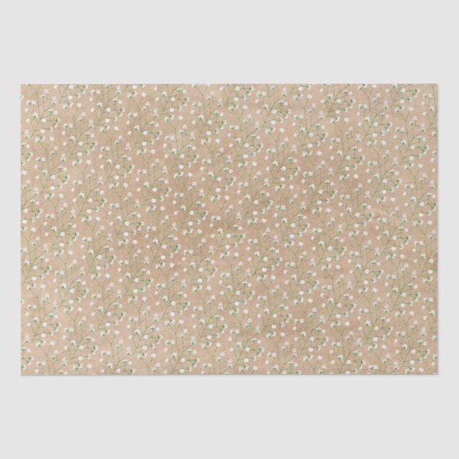 Papier Mousseline Fleurs de Baby's Breath Bohème Chic Baptême Mariag (Recto)