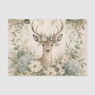 Papier Mousseline Fleurs de cerf de la forêt, botanique de style cot