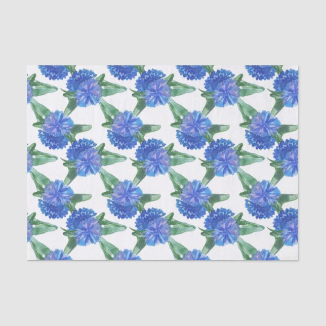 Papier Mousseline fleurs de couleur d'eau (Recto)