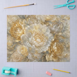 Papier Mousseline Fleurs de Fantaisie Luxueuses