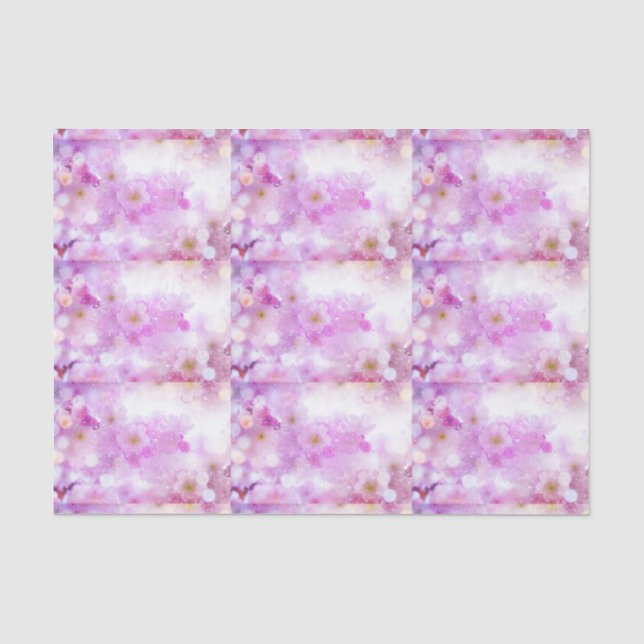 Papier Mousseline Fleurs de fleurs de cerisier rose Motif photo (Recto)