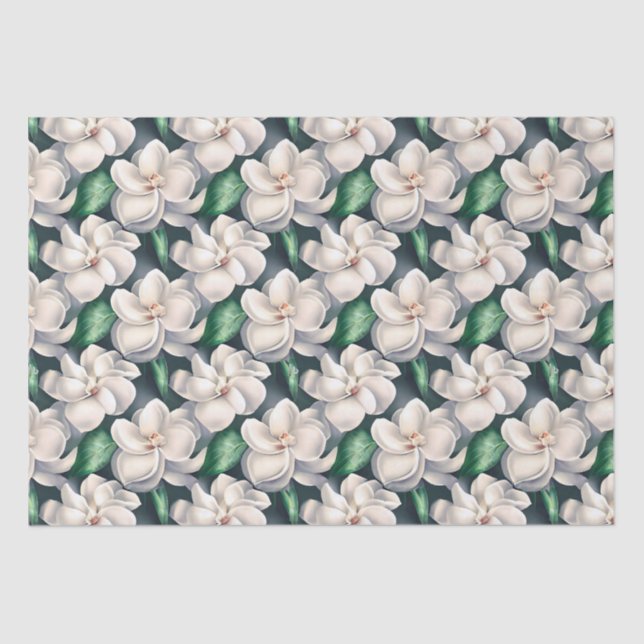 Papier Mousseline Fleurs de Gardenia (Recto)