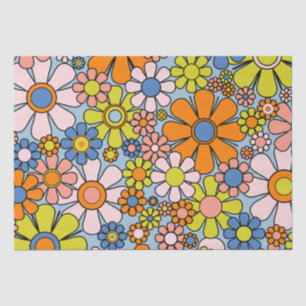 Papier Mousseline Fleurs de Jardin Retro Super 60s les années 70 Pri