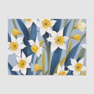 Papier Mousseline Fleurs de jonquilles contemporaines