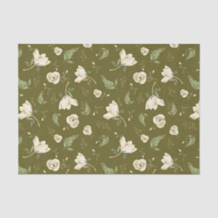 Papier Mousseline Fleurs de Magnolia et nature botanique Feuille