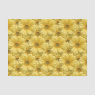 Papier Mousseline Fleurs de marguerites jaunes Papier Tissu