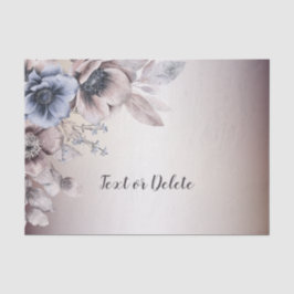Papier Mousseline Fleurs de mariage pastel bleu beige aquarelle
