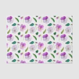 Papier Mousseline Fleurs de Pansy et fleurs Feuilles