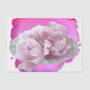 Papier Mousseline Fleurs de pivoine Papier Tissu rose