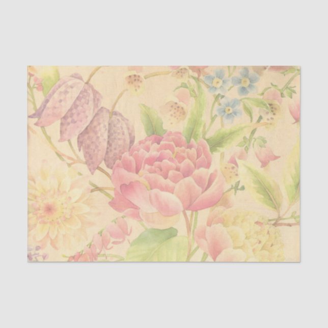 Papier Mousseline Fleurs de pivoines (Recto)